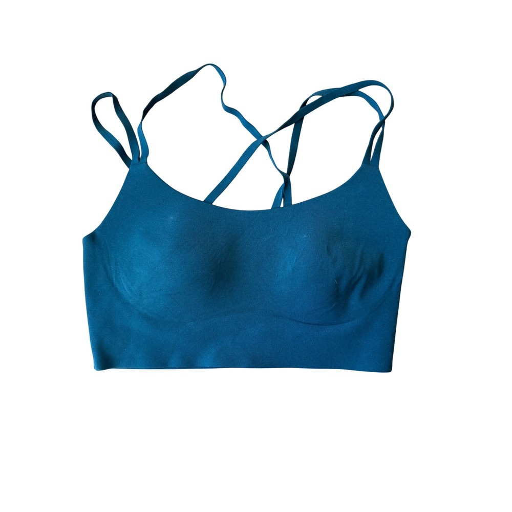 OFFLINE by Aerie Real Me Strappy Sports Bra Teal Green Medium Cardio Support